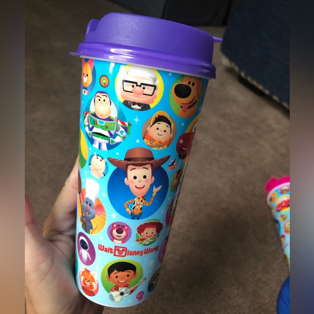 Disney world Pixar Character refillable travel Tumbler mug with Purple Lid